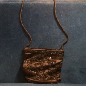 Elegant Black Embroidered Women's Bag